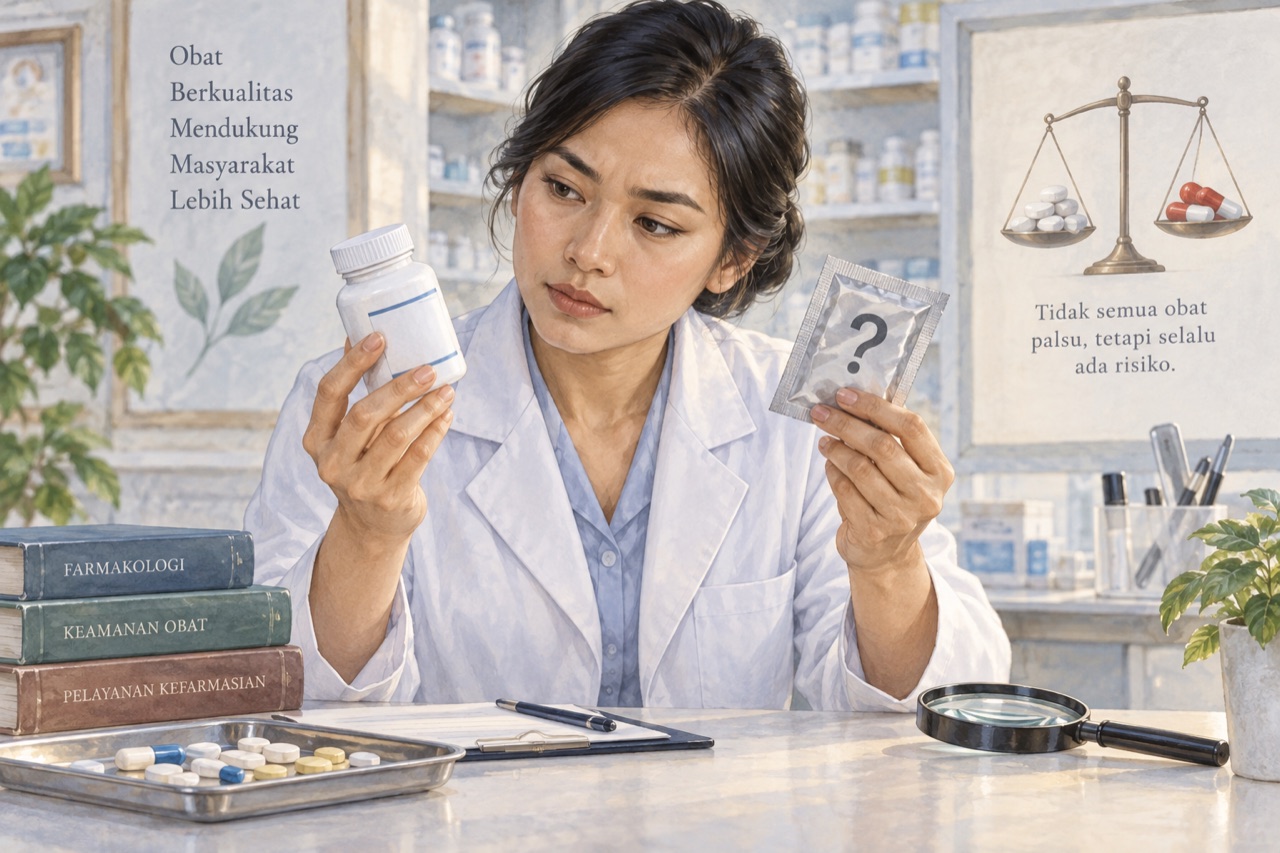 Ilustrasi edukasi tentang obat ereksi resep dan risiko produk obat kuat sembarangan.
