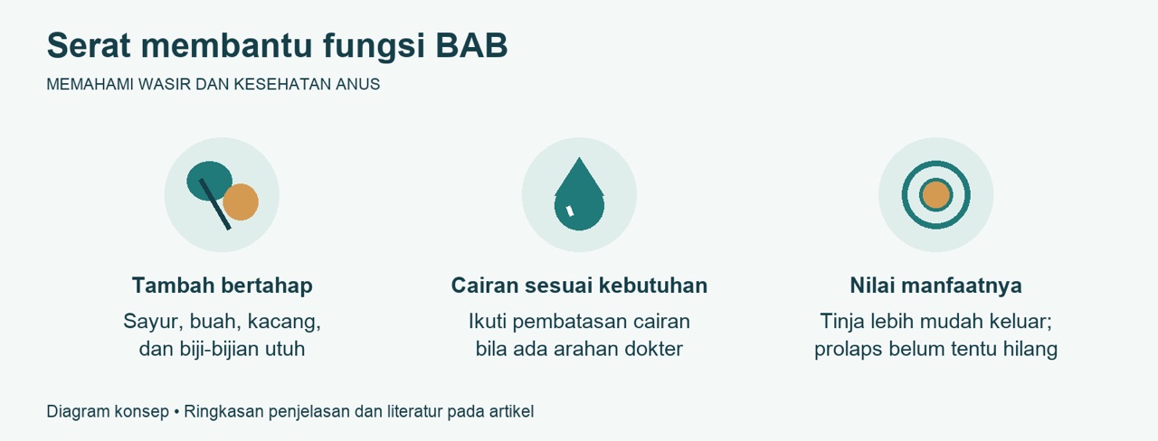 Serat dan Cairan untuk Membantu Keluhan Wasir