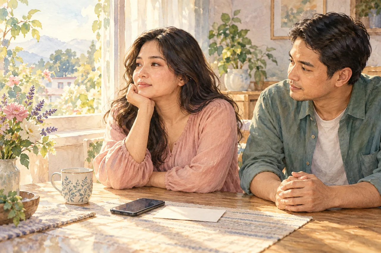 Perempuan mendapat dukungan saat menunggu hasil pemeriksaan.
