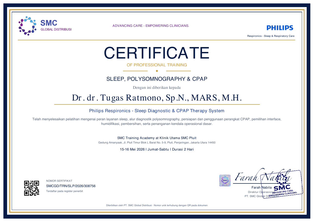 Sleep, Polysomnography & CPAP — Dr. dr. Tugas Ratmono, Sp.N., MARS, M.H.