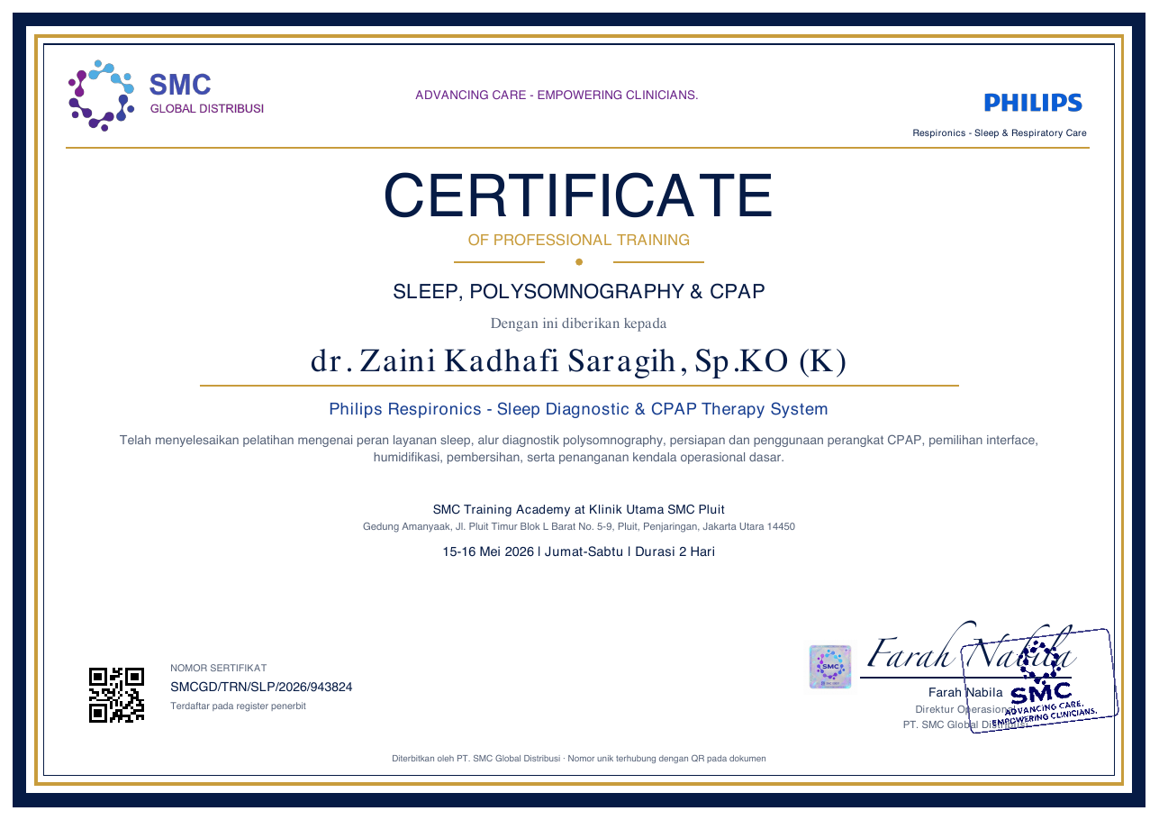 Sleep, Polysomnography & CPAP — dr. Zaini Kadhafi Saragih, Sp.KO (K)
