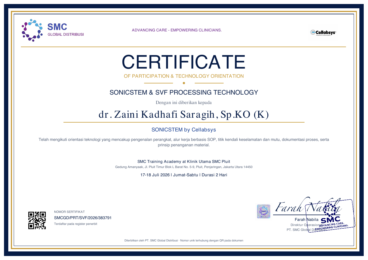 SonicStem & SVF Technology — dr. Zaini Kadhafi Saragih, Sp.KO (K)