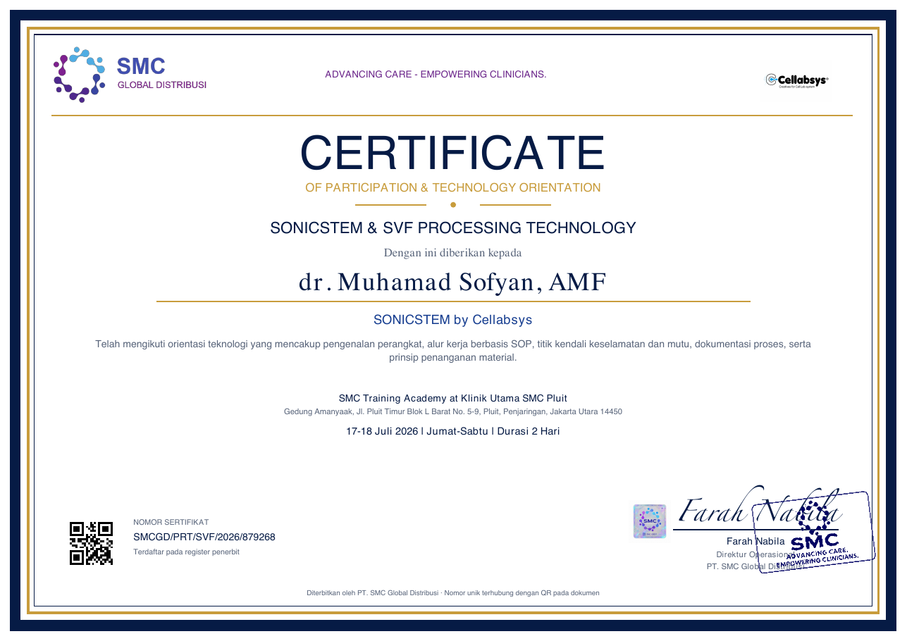 SonicStem & SVF Technology — dr. Muhamad Sofyan, AMF