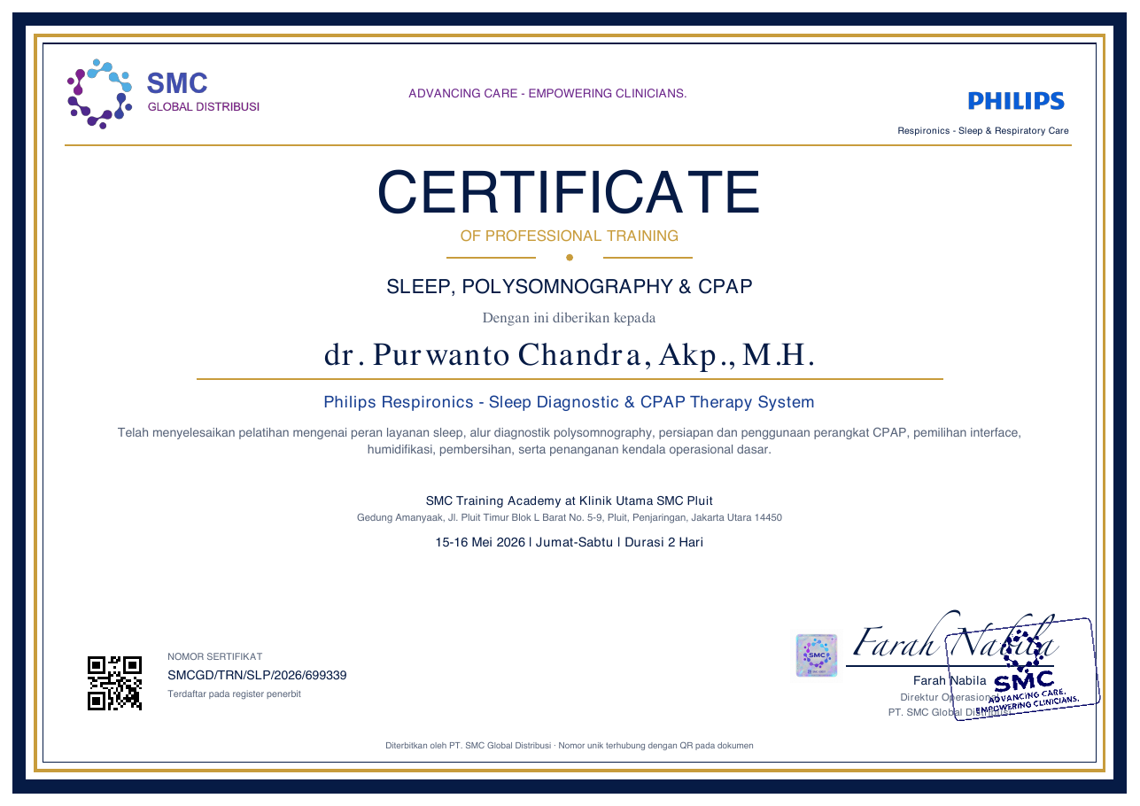 Sleep, Polysomnography & CPAP — dr. Purwanto Chandra, M.H., Akp