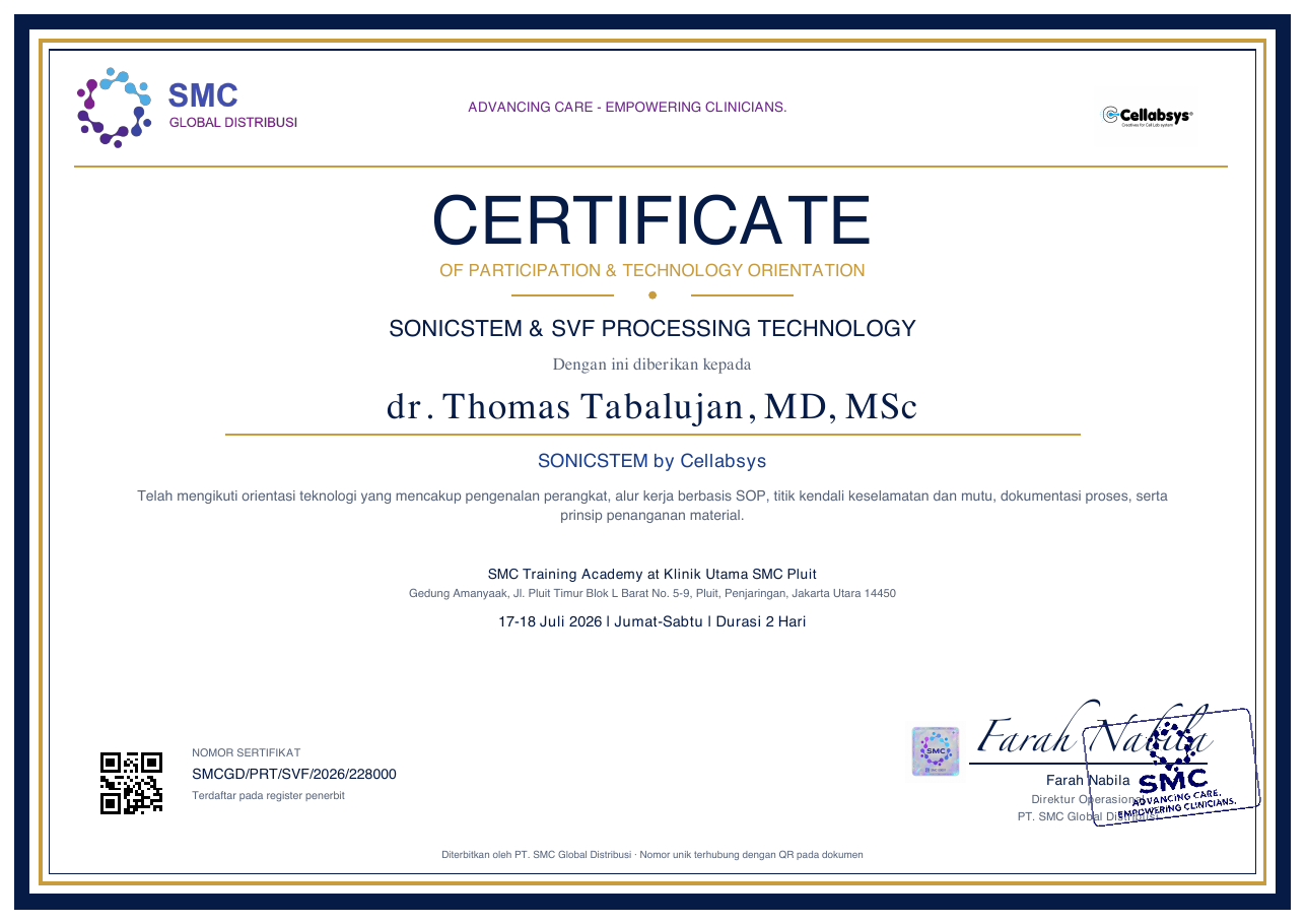SonicStem & SVF Technology — dr. Thomas Tabalujan, MD, MSc