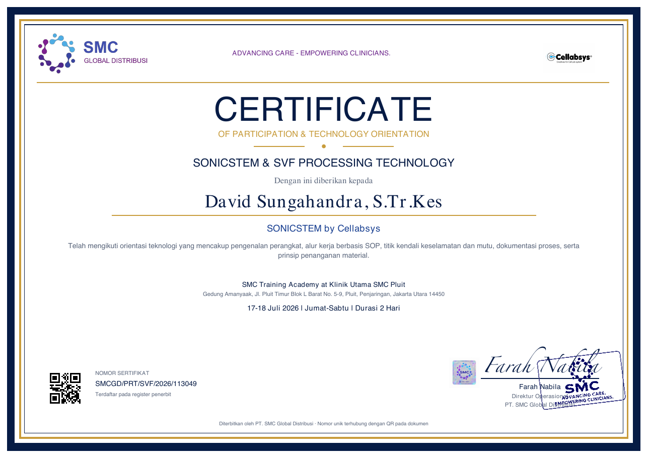 SonicStem & SVF Technology — David Sungahandra, S.Tr.Kes
