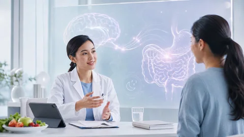 Ilustrasi edukasi kesehatan pencernaan untuk colon hydrotherapy / colon irrigation